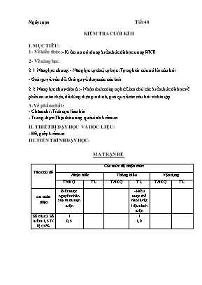 Đề kiểm tra cuối kì 2 môn Công nghệ Lớp 8 (Có đáp án)